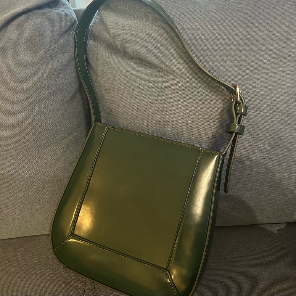Zara Green Shoulder Bag with buckle